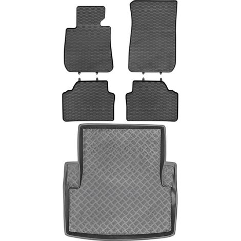 Juego de alfombrillas de goma para coche y alfombrilla para maletero para BMW Serie 3 E90 Sedán (2004-2011).