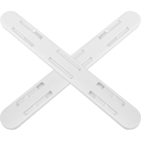 Lot de 2 rails coulissants adhésifs pour paniers ou bacs de rangement de placard-26.50X3.00X1.00CM-White (1/4)