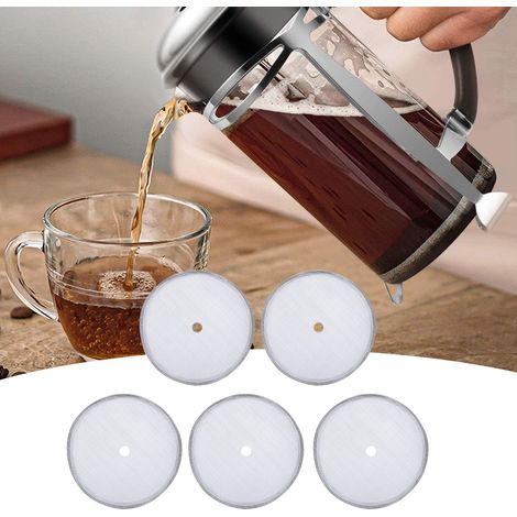 5 Filtres à Café en Acier Inoxydable pour Cafetière à Piston 600ml, Accessoire de Rechange (1/5)
