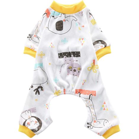 Pyjama Pour Chien En Coton Doux Avec Design Quatre Pattes Et Taille Élastique Pour Le Sommeil Rose 1 Pièce (1/5)