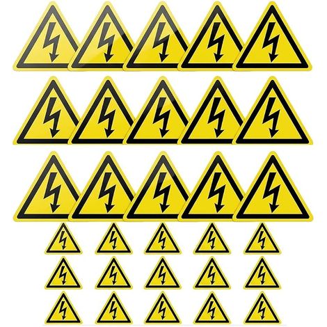 Electric Hazard Stickers Triangle Lightning Yellow (1/5)