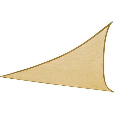 Voile d'ombrage triangulaire 2 x 2 x 2 m, toile pare-soleil en PEHD anti-UV, idéale pour jardin, terrasse ou balcon (beige) (1/5)