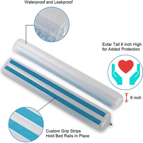 Lot de 2 barrières de sécurité gonflables pour lit bébé, anti-chute et antidérapantes, idéales pour la maison et les voyages. (1/5)