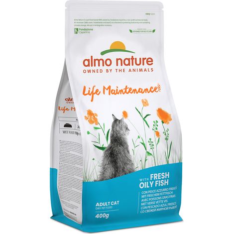 Almo Nature Cat Life Maintenance con Pesce Azzurro Fresco - Sacco 400 Gr - Cibo Secco Gatti
