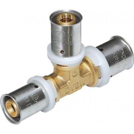 Raccordo tee ridotto diam.20x16x20 a pressare per multistrato (1/3)