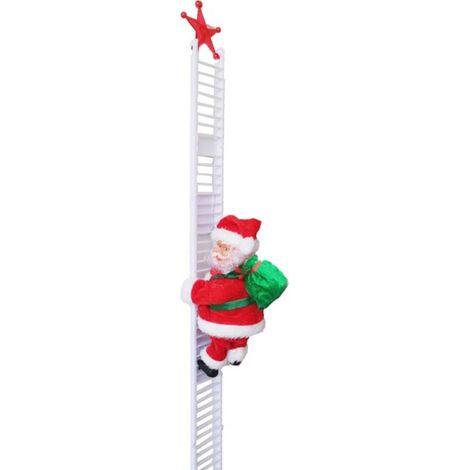 Elektrische Weihnachtsleiter – Hängender Weihnachtsmann für den Weihnachtsbaum, Partydekoration und Geschenk für Kinder (1/5)