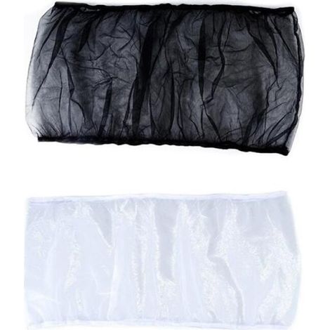 2 pièces Housse pour cage à oiseaux, Housse en filet pour cage à oiseaux, Polyester, Accessoires pour cage à oiseaux, 40 x 150-220 cm, Noir/Blanc (1/5)