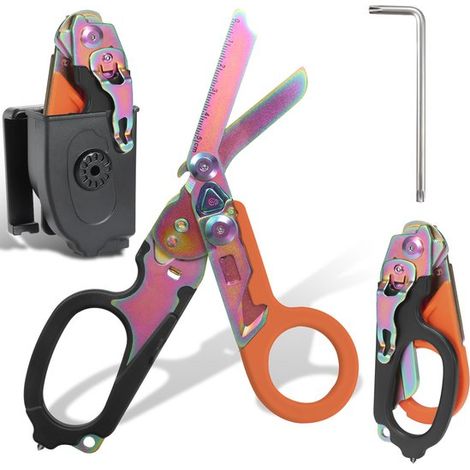 Tijeras multifuncionales 6 en 1 con funda K para almacenamiento, plegables y fáciles de transportar (oferta especial) (1/5)