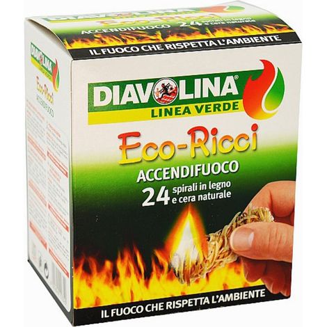 Diavolina Linea Verde Eco-Ricci - Confezione 24 Pezzi - Combustibili per Stufe (1/2)