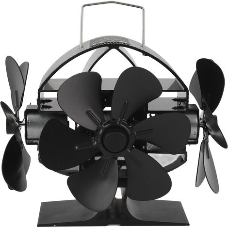 Ventilateur thermique pour poêle à bois – 3 têtes et 18 pales en aluminium – Soufflage à 270 degrés – Poignée de protection (1/4)