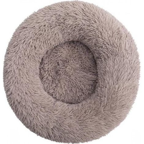 Coussin 100 cm avec housse lavable - Taupe - Coussin pour chien, coussin de jeu pour enfant - Pouf rond en forme de donut, panier pour chien, gris-brun (1/5)