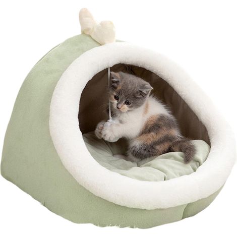 Niche Pour Chat - Lit Grotte En Peluche Lavable - Pour Chat Intérieur - Confortable Et Doux - 1 Pièce (1/5)