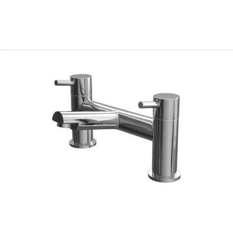 Bath Filler Bathroom Tap Chrome Finish Round Modern Style Dalton (1/2)
