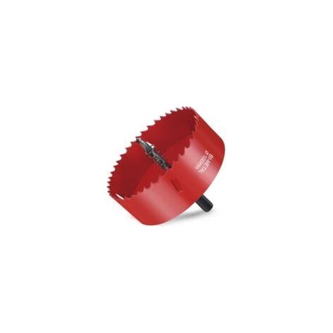 Bimetall-Lochsäge, Ø 100 mm, M42 HSS Bimetall-Kernbohrer, Kernbohrer mit Sechskantadapter und Zentrierbohrer, zum Bohren von Kunststoff, PVC, Holz, Faserplatten und Weichmetall (1/5)