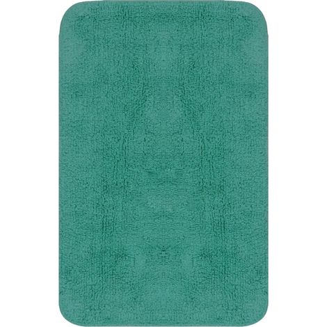 Tapis de bain en tissu turquoise, lot de 2 - - 40x60 cm (1/5)