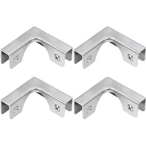 Pince à Verre, 4 Pièces de Connecteurs en Verre en Acier Inoxydable en Forme de L, Supports de Fixation à Angle Droit pour Fixation d'Aquarium Sans Bord Armoire, Pour Verre de 5 à 8 mm