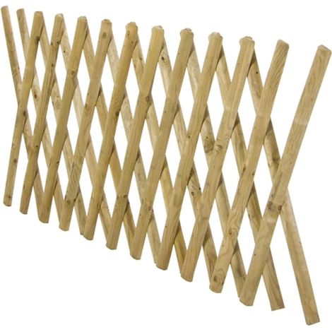 Recinzione Estensibile in Legno con Pali Intrecciati Staccionata Giardino