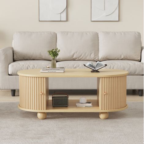 tavolo soggiorno ovale con contenitore legno HAVRYA (1/5)