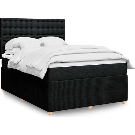 Boxspringbett mit Matratze Schwarz 140x200 cm Stoff