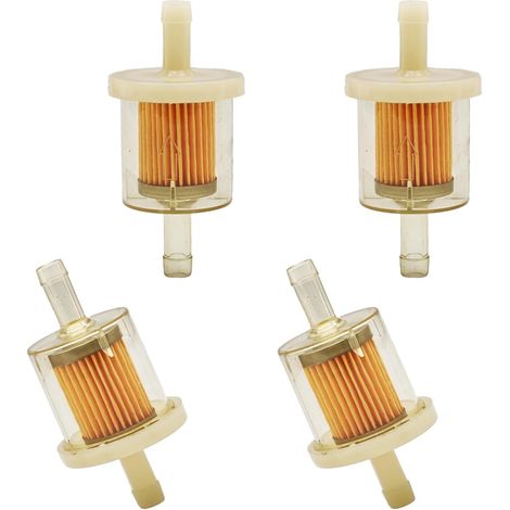 Lot de 4 filtres à carburant universels, 8 mm, filtre à essence et diesel avec boîtier transparent pour tracteur à gazon, tondeuse à gazon, moto, scooter, cyclomoteur, voiture et voiture (1/5)