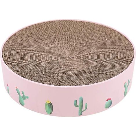 Jouet pour chat, griffoir en carton ondulé, tapis à griffer pour chat - Rose - Petit (1/4)