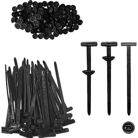 50 attaches de colliers de serrage en nylon - support autobloquant robuste pour colliers de serrage en nylon - fixations résistantes aux UV (1/5)