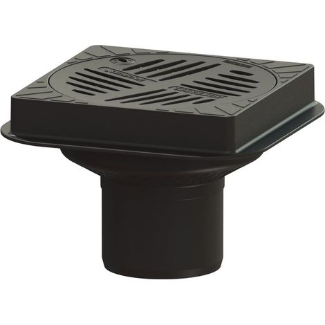 Kessel Ecoguss Parkdeckablauf System 125, eckig, DN 125, Anschluss Kunststoffrohr