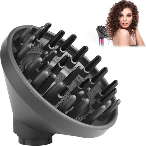 Applicable à Embout diffuseur pour Dyson Airwrap Styler HS01 HS05, diamètre 13,5 cm, gris, buse diffuseur de définition, idéal pour le coiffage des cheveux bouclés et ondulés