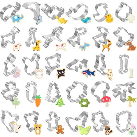 Animal Pastry Cutters – 30 Piece Cookie Cutters, Biscuit Cutters, Children's Cake Mould, Cake Decoration, DIY Birthday Gift for Boys and Girls (1/5)