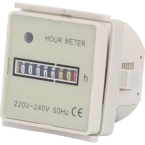Compteur Horaire - 48x48 mm - Plage 0 À 99999H59M - Tension AC 220-240 V - Précision ±0,01 - Pour Systèmes Industriels - 1 Pièce (1/5)