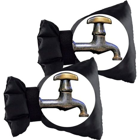 Couvercle de robinet extérieur pour jardin et protection antigel, lot de 2, noir, 17 x 21 cm (1/5)