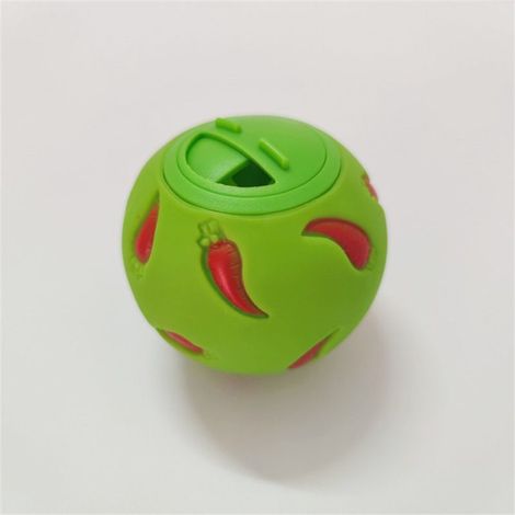Balle à friandises pour animaux de compagnie, balle à roulement lent, adaptée aux petits animaux (verte, 7,5 cm de diamètre) (1/5)