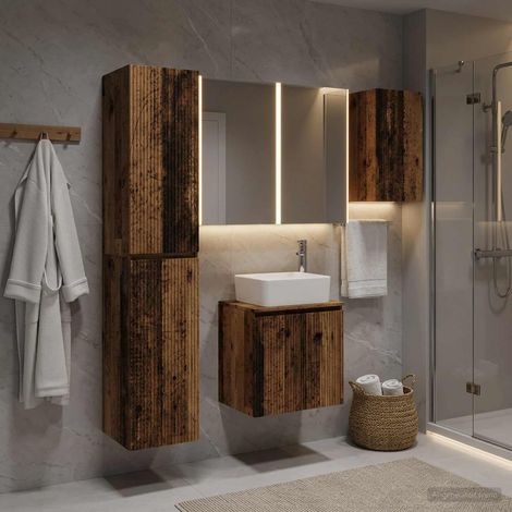 vidaXL Bathroom Cabinet Set 5 pcs Old Wood Engineered Wood (1/5)