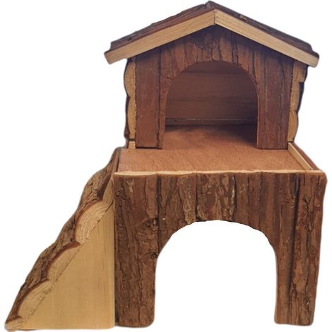 Maison Bjork en bois nature pour rongeurs - animallparadise