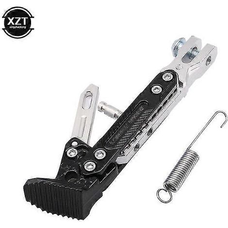 Verstellbare CNC-gefräste Fußstütze aus Metall für Motorräder, Seitenhalterung, robuste und korrosionsbeständige Halterung, Motorradständer-Zubehör – Silber (1/5)