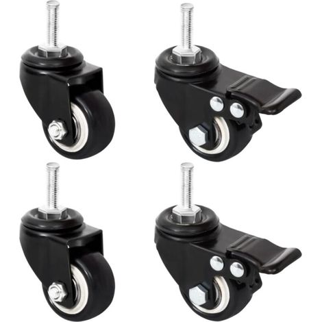 Pflanztopfrollen – 4 Stück, schwarz, 8 x 3,5 x 8 cm, Eisen (1/4)