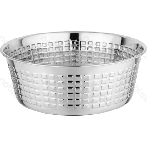 Gamelle pour animaux en acier inoxydable texture martelée, anti-dérapante et anti-chute pour chiens et chats (1/2)