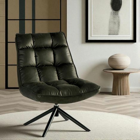 Fauteuil pivotant gris anthracite - confort salon KERALA (1/2)