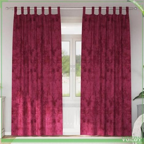 4107717 Rideaux en velours 2 pcs Rouge bordeaux 260 x 140 cm Velours (1/5)
