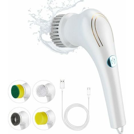 Lntyq Brosse de Nettoyage multifonctionnelle avec têtes sans Fil pour Cuisine, Salle de Bain, Mur, fenêtre, carrelage, Baignoire, Nettoyage de Voiture (1/5)