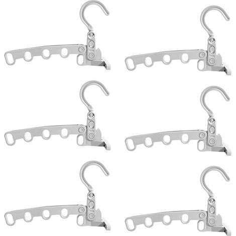 Cintre pliable portable blanc en 3 pièces, séchoir à linge de voyage multifonctionnel, adapté aux hôtels et aux voyages d'affaires. (1/4)