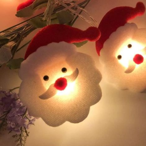 Décoration de fête - - Bonhomme de Neige - 20 Boules de Noël - Peluche et lumière LED - Blanc (1/4)