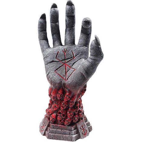 Statue Berserk Main de Dieu Berserk Main du Diable Crâne Rune Sculpture-- (1/5)