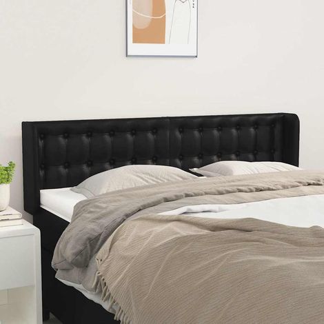 vidaXL Cabecero de cuero sintético negro 147x16x78/88 cm (1/5)