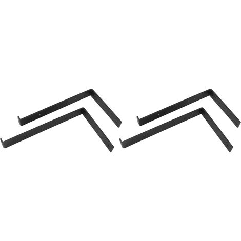 Lot de 4 supports d'étagère en L en fer, supports métalliques en forme de L pour la maison, la cuisine, le bureau, le garage et la salle de bain, 30 cm / 11,8 pouces (1/5)