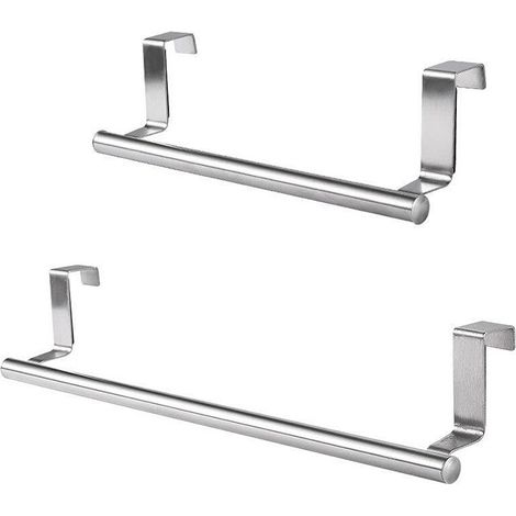 Crochets pour serviettes de cuisine support rangement sans poinçonnage petite taille 2362cm et grande 3662cm 2 pièces 6.2cm Argent (1/5)