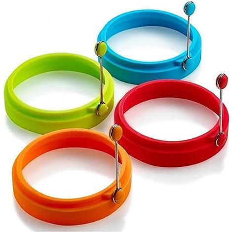 Eierringe aus Silikon, antihaftbeschichtete Eierringe, Eierformen zum Kochen von Eiern, perfekte Formen für Spiegeleier oder Pfannkuchen (1/4)