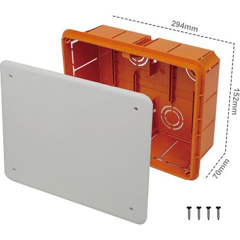 Cassetta Di Derivazione Da Incasso Muro IP40 Con Coperchio e Viti 294X152X70mm