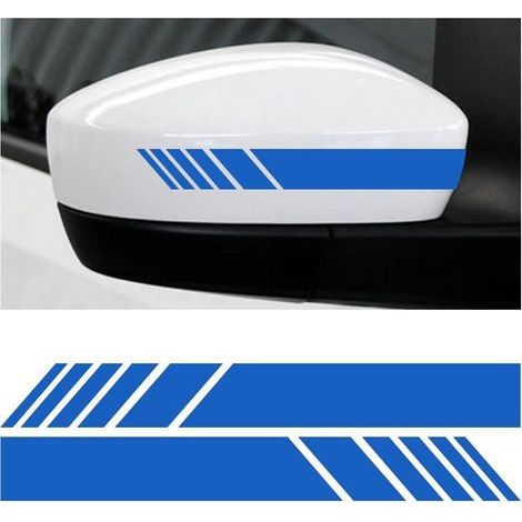 2 PCS Autocollant Réfléchissant pour Rétroviseur de Voiture, Rétroviseur Autocollant de Voiture Bande Réfléchissante, Autocollant Personnalisés Autocollants Bande Latérale Voiture(Bleu) (1/5)