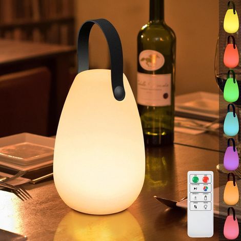 Dimmable Outdoor Table Lamp Wireless Table Lamp 8 Colors with Remote Control Portable Table Lamp for Outdoor Garden Living Room Patio Indoor Lantern (1/5)